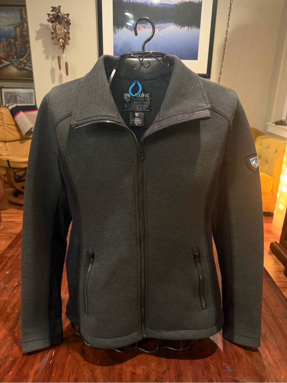 Kuhl Women's Kestrel Jacket in a heathered grey color. Medium